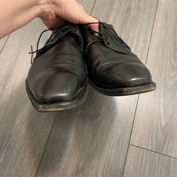 Canali Black Leather Men's Oxfords - Picture 5 of 16